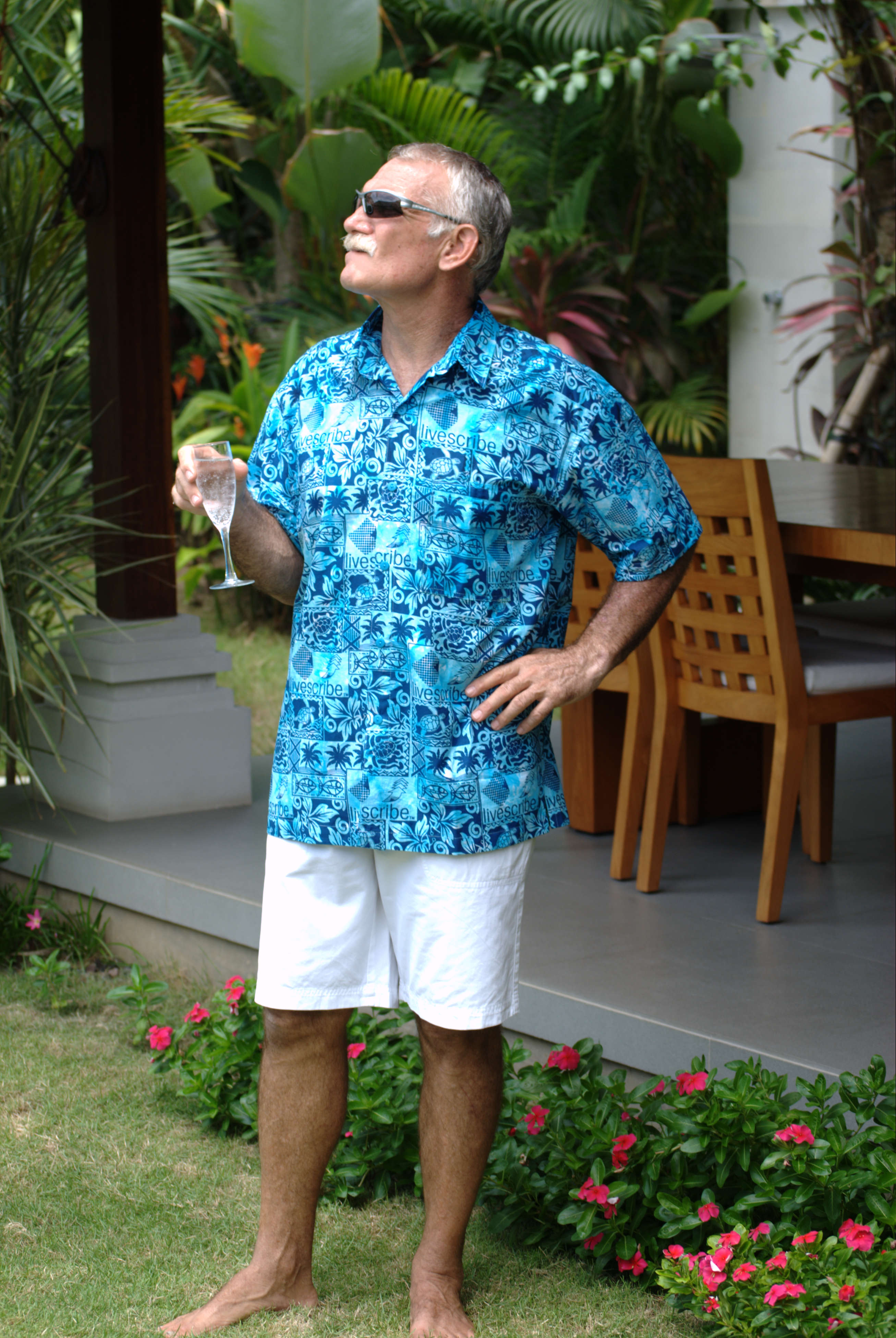 Rum Reggae Fishing Hawaiian Shirt Hand Dyed Batik Kicker Jigs Blue